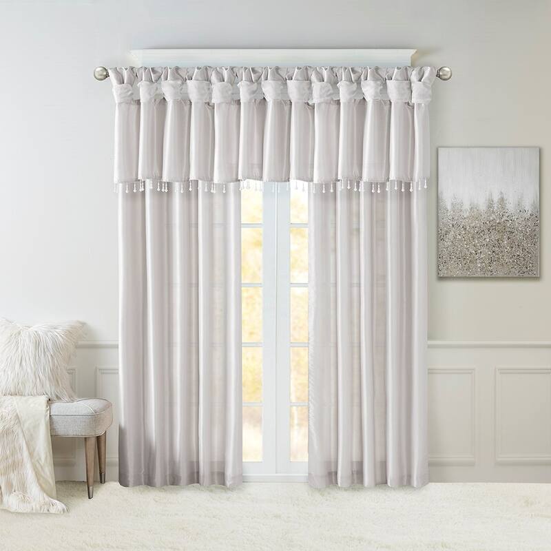 Twist Tab Lined Window Curtain Panel 50x108"