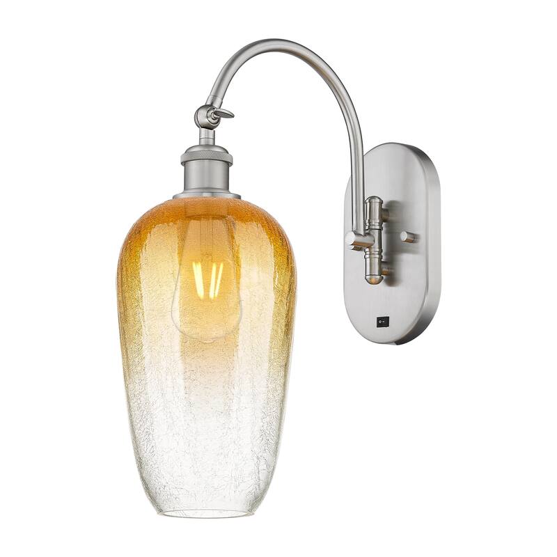Innovations Lighting Endless Possibilities Ballston - Brookhaven Flute - 1 Light 7" Swiveling Sconce - Brushed Satin Nickel/Amber