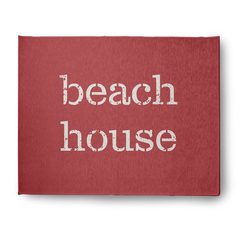 Beach House Nautical Chenille Rug - Ligonberry Red - 8' x 10'