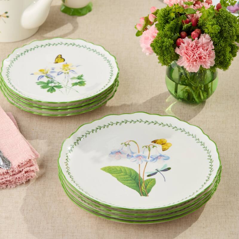 Certified International Mirabella 10.5" Dinner Plates, Set of 4 Assorted Designs - 10.50"L x 10.50"W x 1.00"H