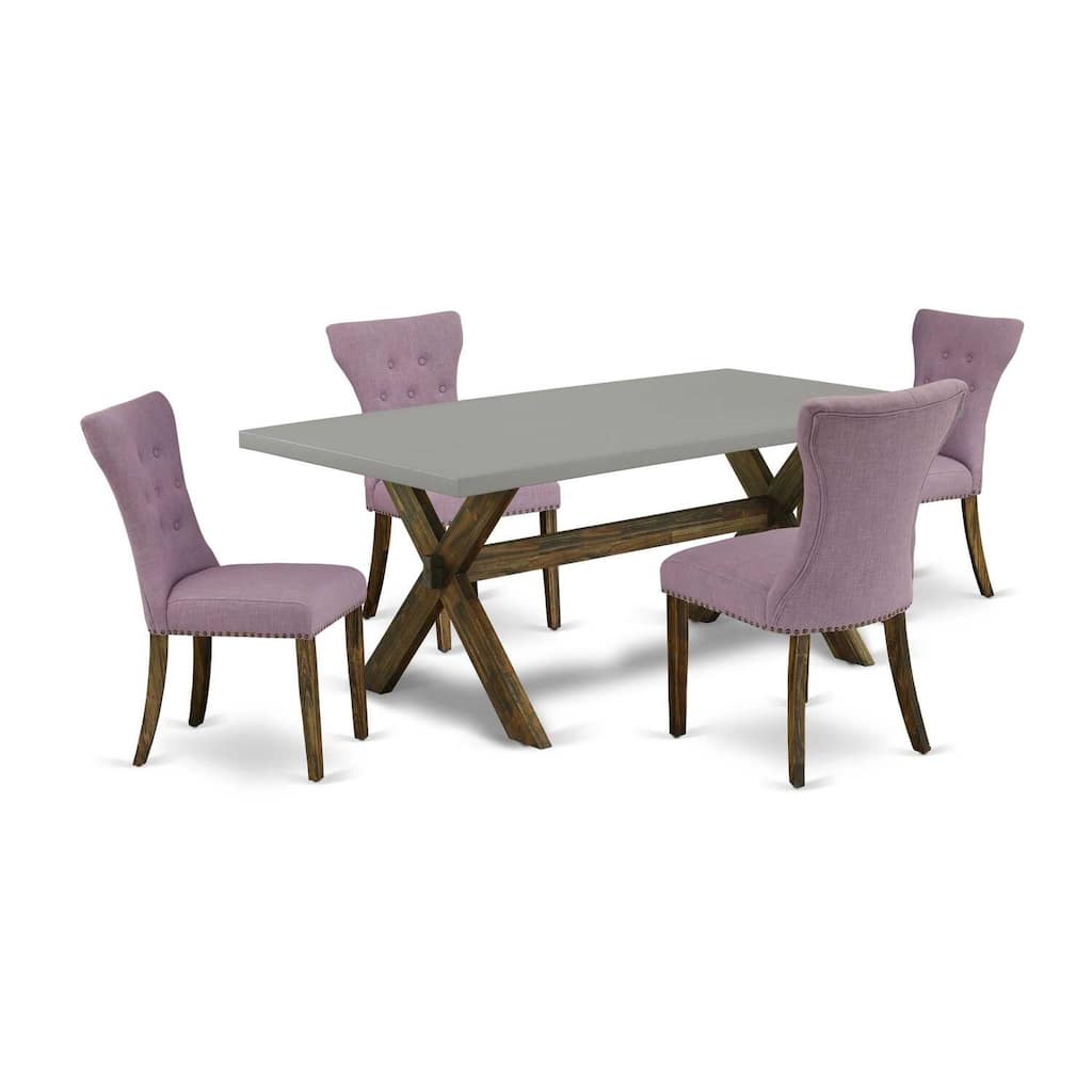 Vintage 5-Piece Dining Room Table Set with 4 Parsons Chairs - Kitchen Set - 60