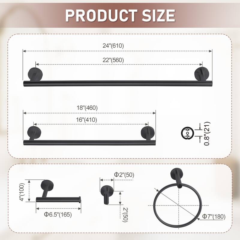 WOWOW 6-Piece Bath Hardware Set with Mounting Hardware