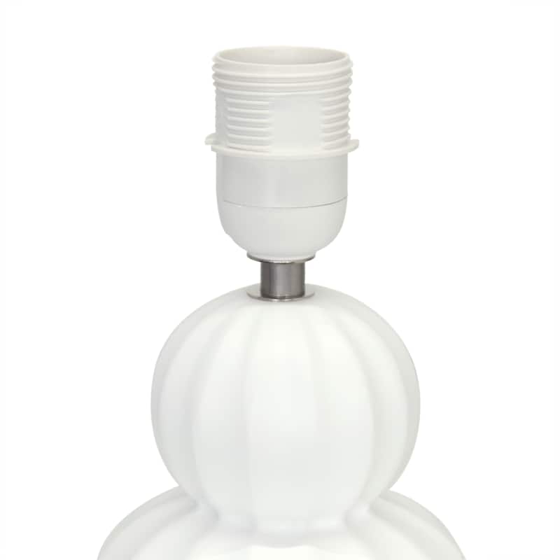 Double Gourd Ceramic Table Lamp with Fabric Shade - 6 x 6 x 13 in. (L x W x H)