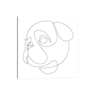 iCanvas "One Line Pug" by Addillum Canvas Print