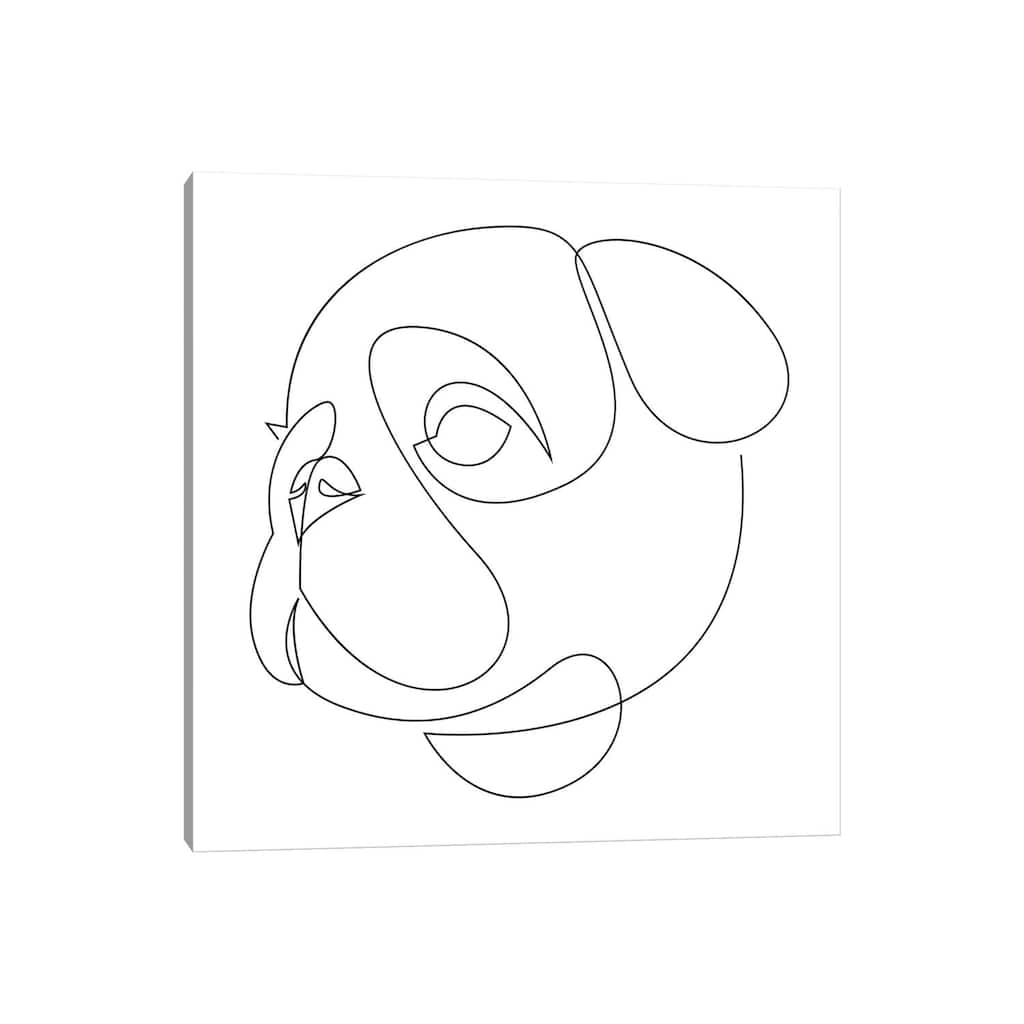 iCanvas "One Line Pug" by Addillum Canvas Print
