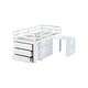 preview thumbnail 9 of 20, Twin Size Loft Bed with Ladder, Guardrail, Retractable Writing Desk, Drawers and Cabinet Shelves, Low Loft Storage Bed Frame