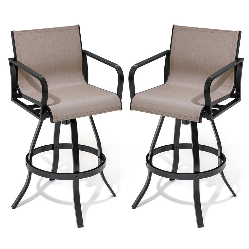 Outdoor Indoor All-weather Swivel Barstool Patio Bar Stools (Set of 2) - See Picture
