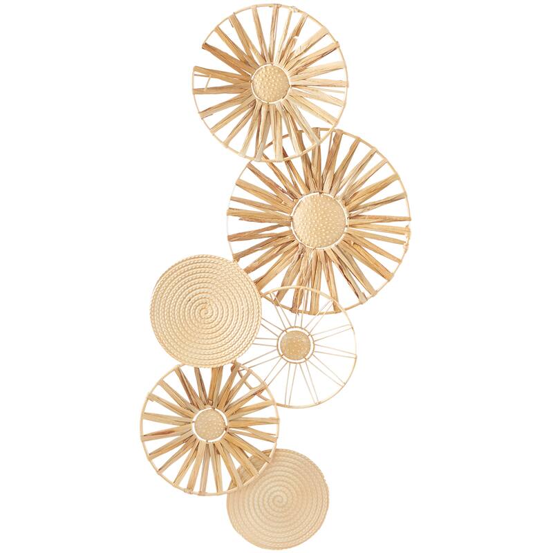 The Novogratz Brown Metal Plate Wall Decor with Textured Pattern