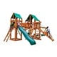 preview thumbnail 26 of 30, Gorilla Playsets Pioneer Peak Wooden Swing Set with Clatter Bridge and Tire Swing Vinyl Canopy