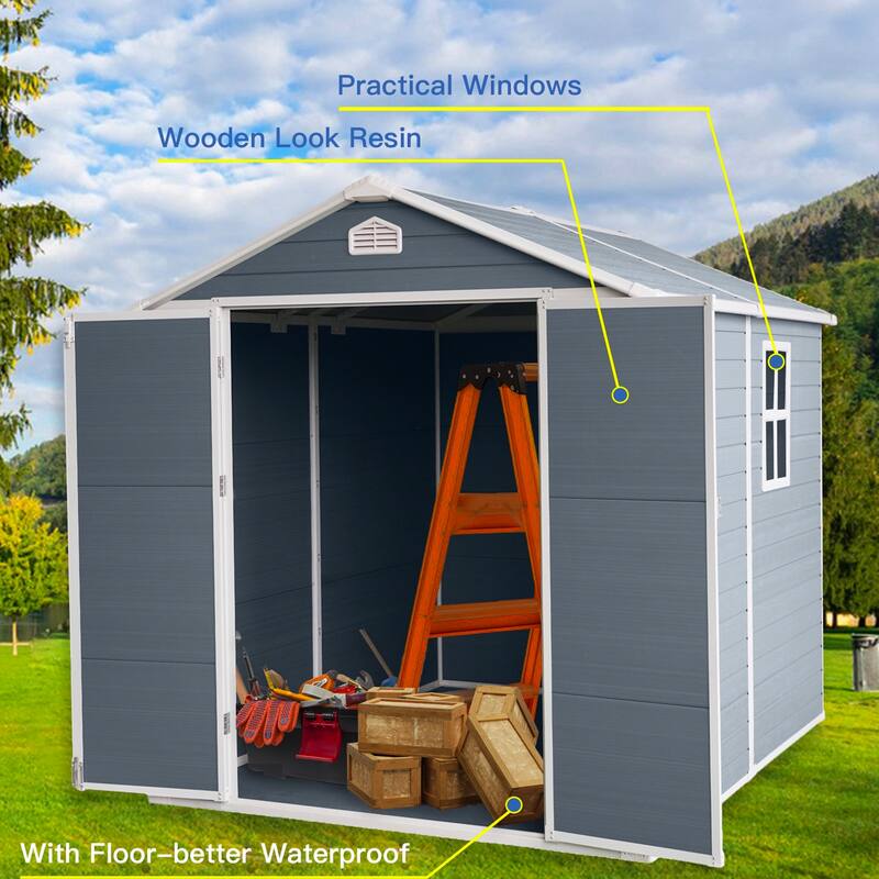Installed 6 ft. W x 8 ft. D Plastic Shed with Vents (48 sq. ft.)