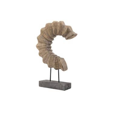 Abstract Half Circle Sculpture - 29.5" - Brown