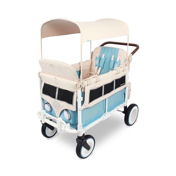 slide 2 of 7, WonderFold Volkswagon Bus Quad Stroller Wagon Bondi Blue