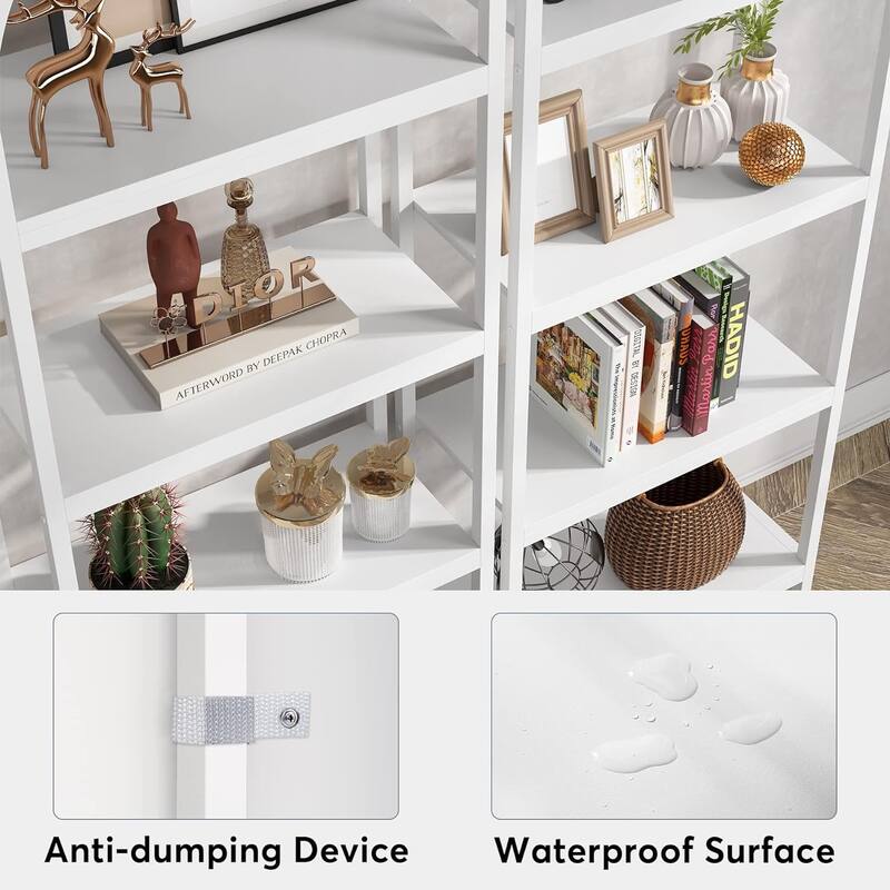 4-Tier Open Bookshelf, 70.8" Industrial Wood Bookcase Storage Shelves