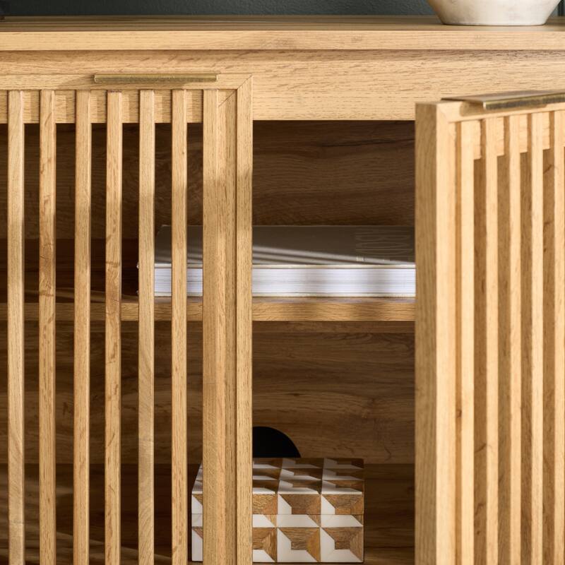 SAFAVIEH Home Quaid 4-Door Sideboard - 62"W x 18"D x 25"H