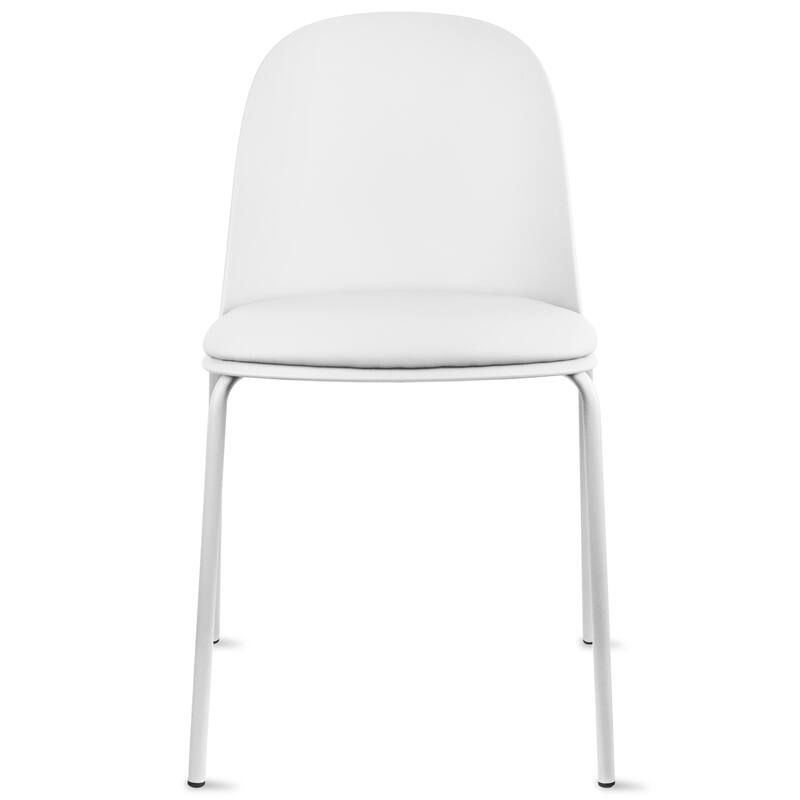 Set of 2 Plastic Dining Chairs Padded Seat Cushion For Kitchen Outdoor Patio Office Waiting Room Breakroom Guest