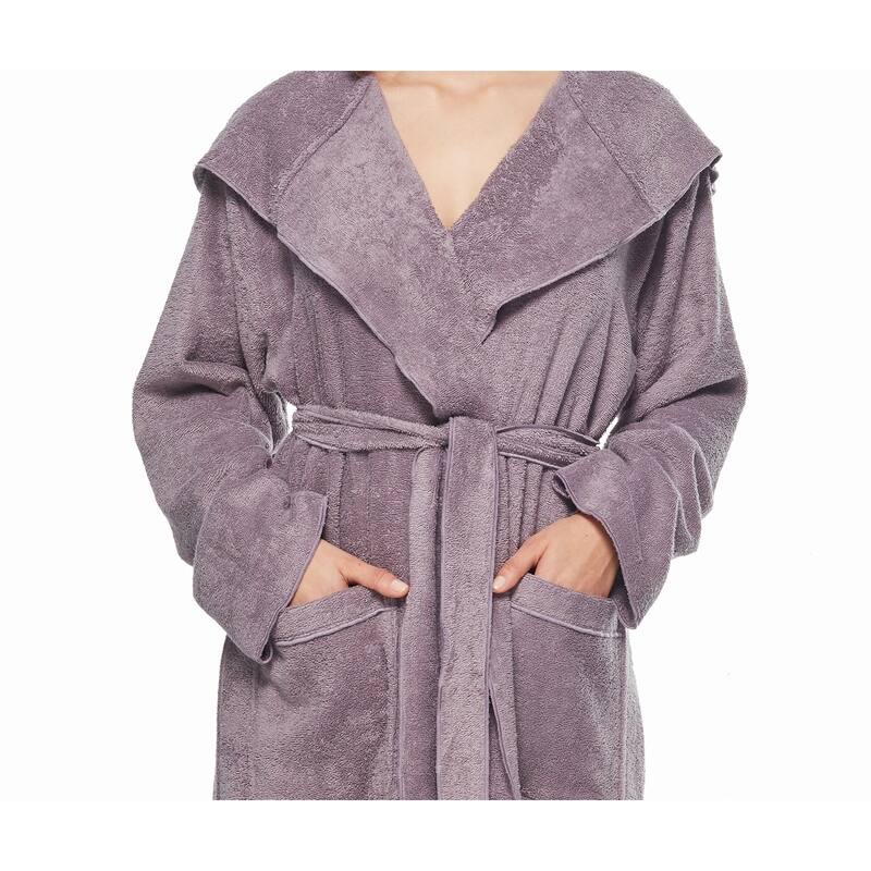 Women's Angel Stlyle Robe Ankle Long Hooded Turkish Cotton Bathrobe