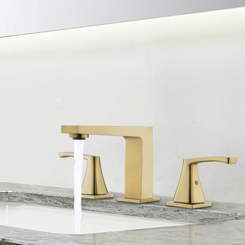4.72"H Stainless Widespread 2-Handle Bathroom Sink Faucet