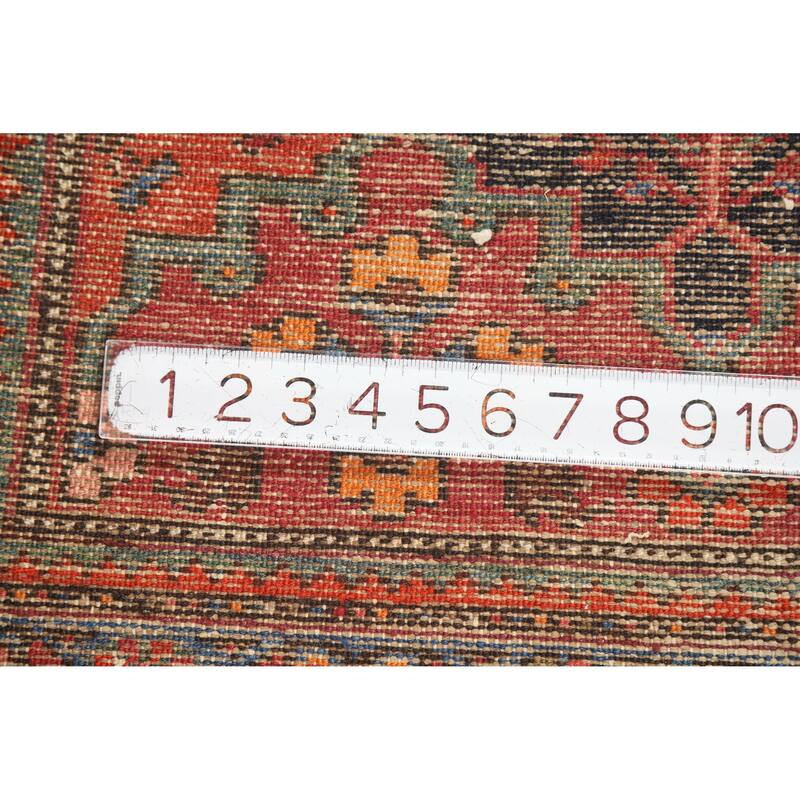 Hand Knotted Oriental 100% Wool Carpet Traditional Geometric Multi-Colored Bakhtiari Runner Rug - 9' 8'' X 3' 5''