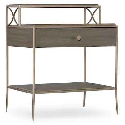 Hooker Furniture Elixir 25" Wide Metal and Rubberwood Nightstand with