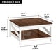 preview thumbnail 26 of 51, Moasis Farmhouse Coffee Table with Shelf, 2-Tier Center Table for Living Room