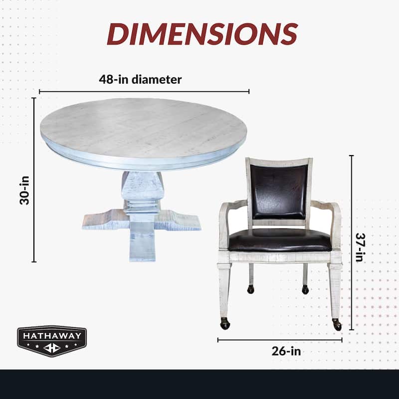 Hathaway Montecito Dining and Poker Table Set - Driftwood