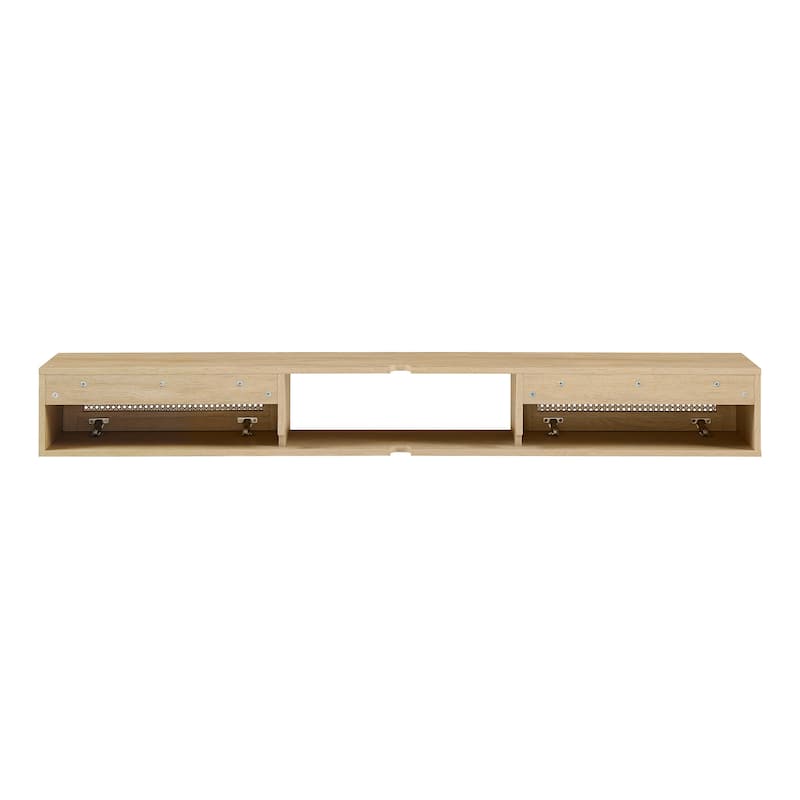 Middlebrook Scandi 70-inch Faux Rattan-Door Floating TV Stand
