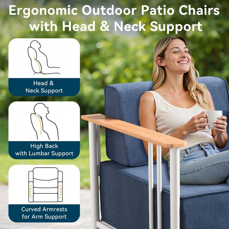 Outdoor Patio Funiture Set with Extra-Thick Seat cushion
