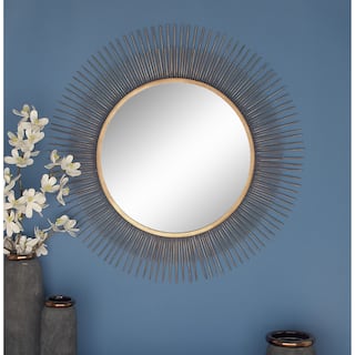 Gold Metal Starburst Room Wall Mirror