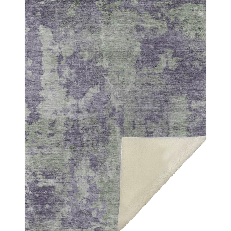 Premium Machine Washable Abstract Modern Sherpa Throw Blanket
