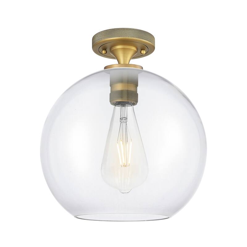 Innovations Lighting 434-1F-10-10 Crown Point Flush Mount Crown Point - Brushed Brass / Clear