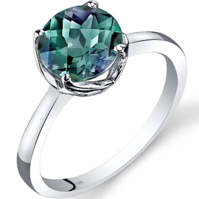 14k White Gold 2.25ct Created Alexandrite Ring