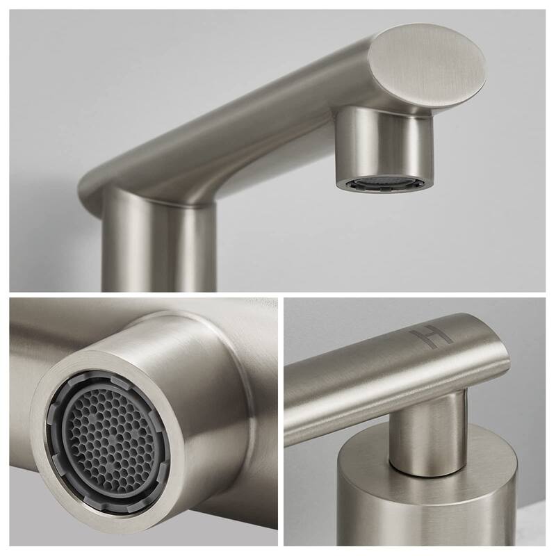 Modern 1.8 GPM Flow Widespread Bathroom Faucet with Stainless Steel Handles and Pop-Up Drain