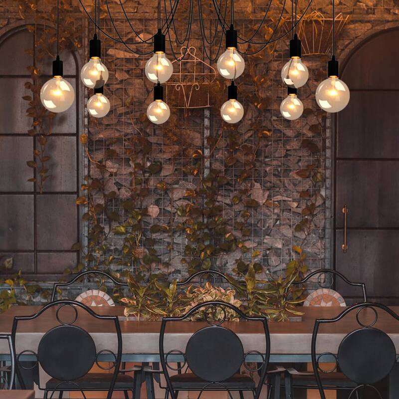 Oaks Aura Industrial String Light Adjustable Pendant Light, Spider Cluster Chandelier