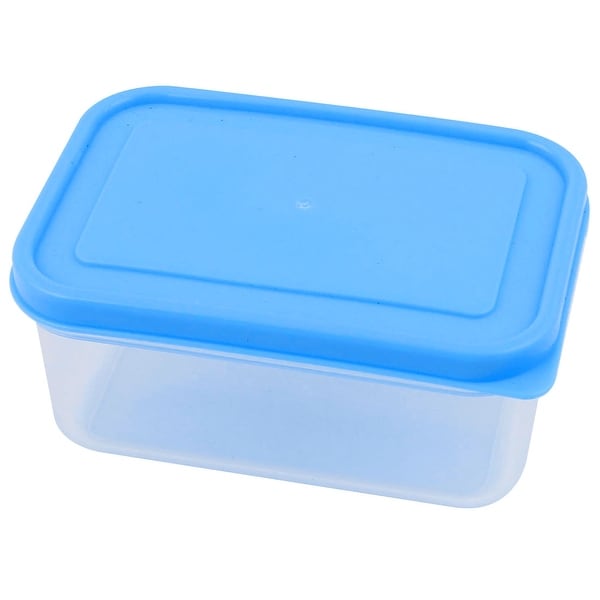 300mL Blue Cover Clear PP Vacuum Bento Crisper Food Storage Container Lunch Box