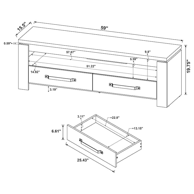 Elkton 2-drawer 59-inch Engineered Wood TV Stand