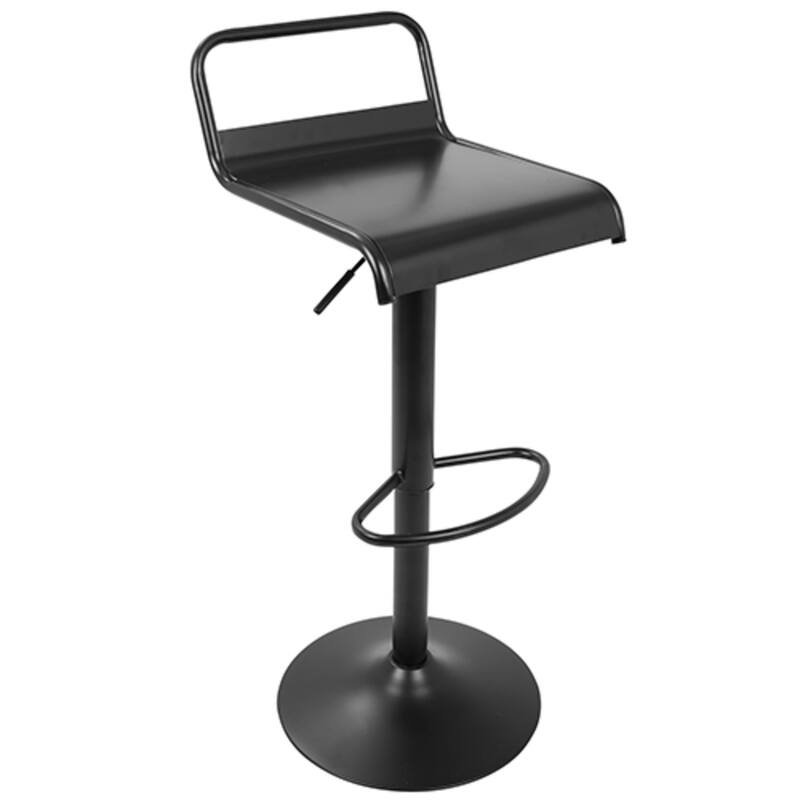 2 Black Finish Industrial Style Swivel Metal Barstools 37.5"
