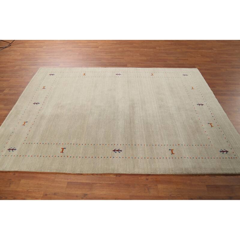 Tribal Gabbeh Indian Area Rug Handmade Contemporary Wool Carpet - 5'4"x 7'4"