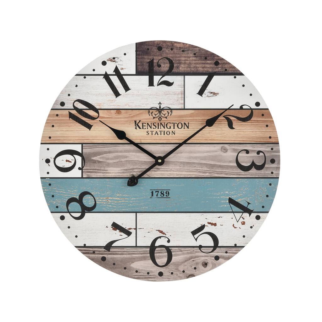 Elk Home Herrera Wood Tone Wood Composite 24 Inch Wide Clock