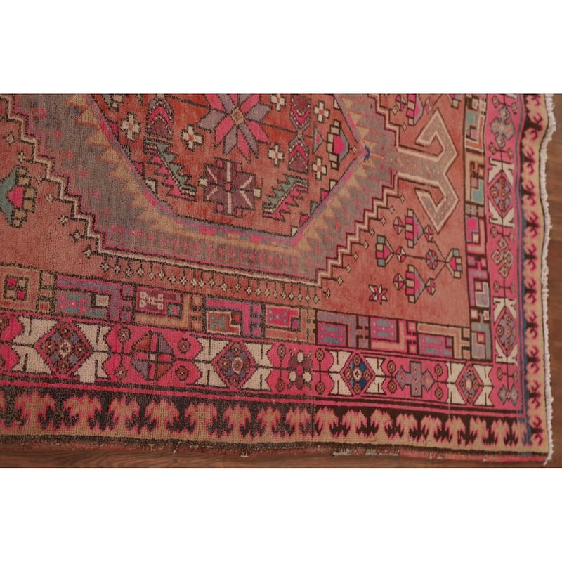 Ardebil Persian Vintage Runner Rug Handmade Hallway Wool Carpet - 3'6" x 10'3"