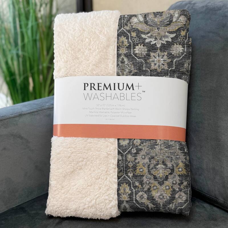 Premium Machine Washable ASB94 Traditional Global Sherpa Throw Blanket