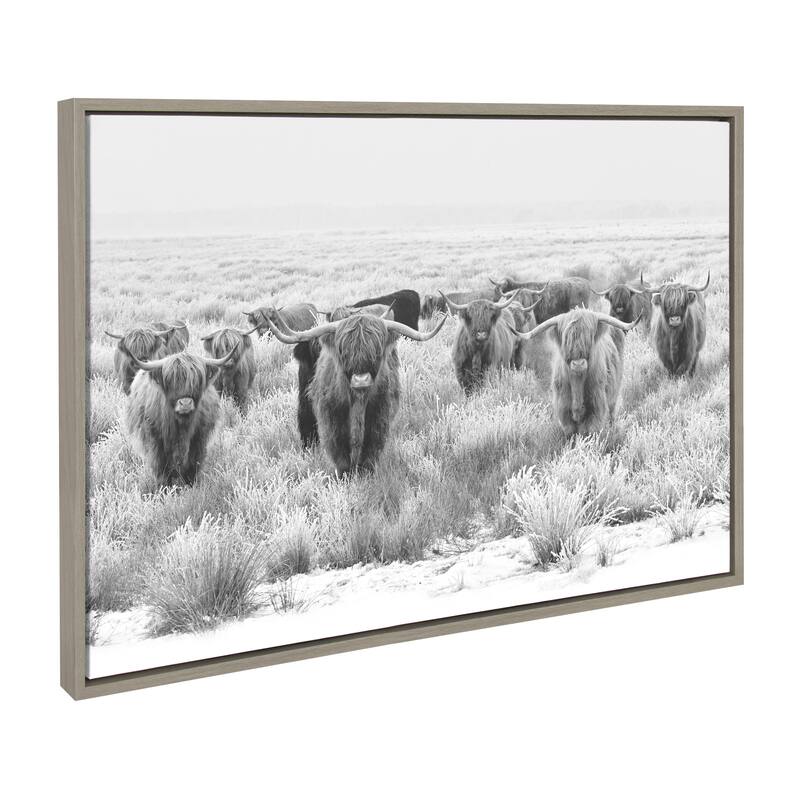 Kate and Laurel Sylvie Cow Herd Canvas by The Creative Bunch Studio