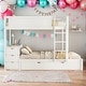 preview thumbnail 2 of 10, Full-Over-Full Bunk Bed with Twin size Trundle, Storage and Desk
