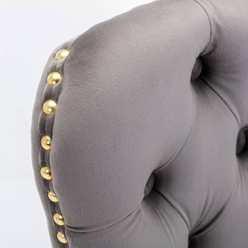 Roomfitters Modern Corduroy Dining Chairs Set of 2, Upholstered Armless Accent Chairs with Gold Metal Frame