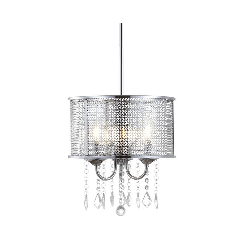 Reese Metal/Crystal Adjustable LED Drop Chandelier, Chrome by JONATHAN Y