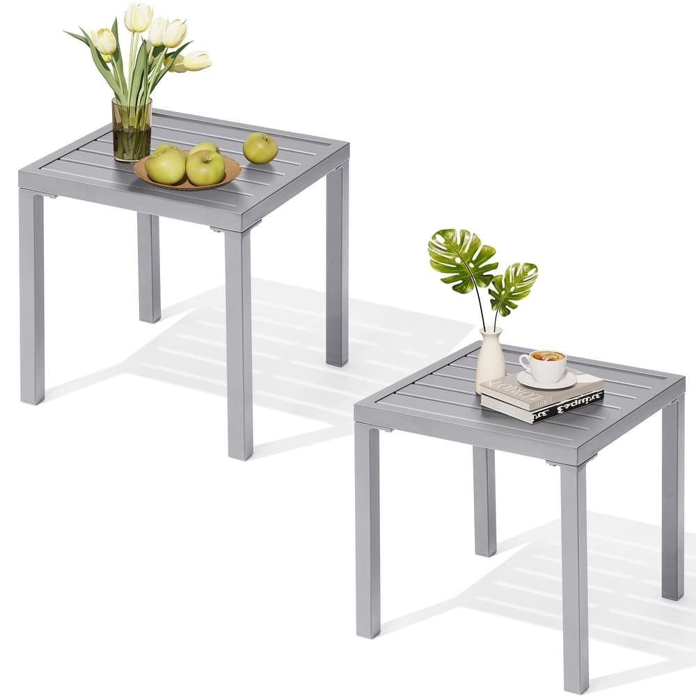 Outdoor Side Table Square Patio End Table