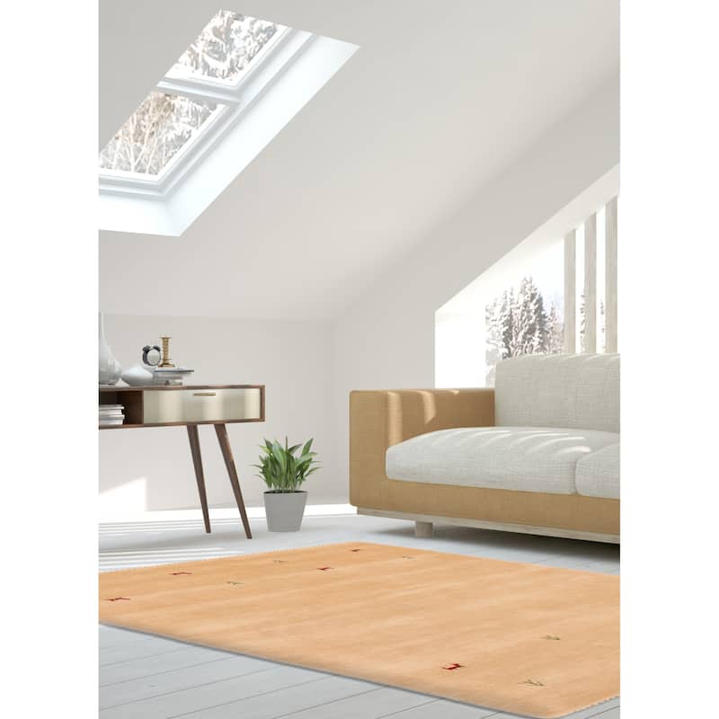 Kashkuli Gabbeh Beige Rug 3'10" x 5'8" - 3'10 x 5'8