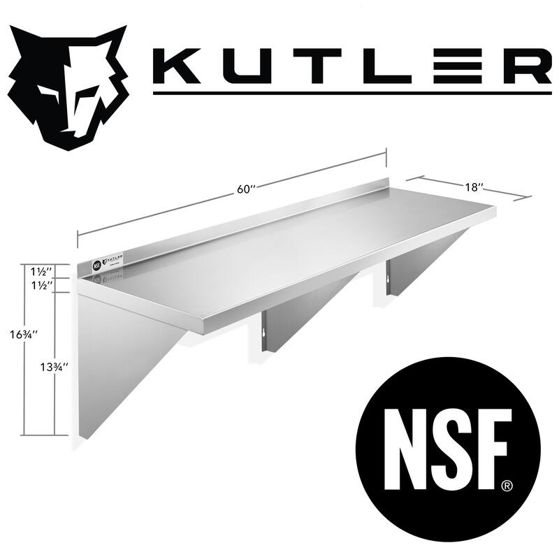 Stainless Steel Shelf NSF Commercial Kitchen Wall Shelving