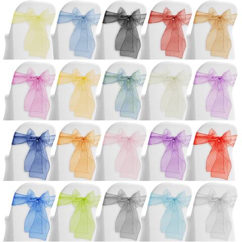100-Pack Organza Chair Cover Sashes by Lann's Linens