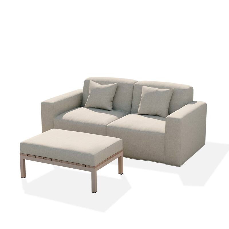 No Assembly Couch Outdoor Patio Modular Sofa with Coffee Table