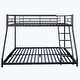 preview thumbnail 7 of 6, Black Metal Twin over Full Bunk Bed with Diamond-Shaped Rungs